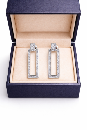 Cercei din argint 925 cu zirconii – model geometric elegant [2]