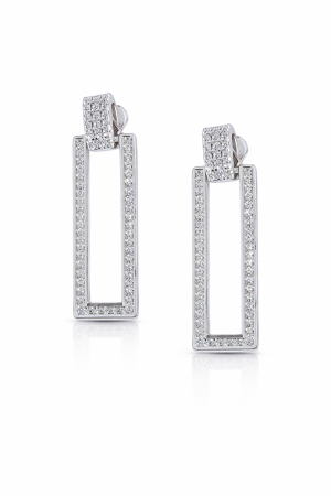 Cercei din argint - Cercei din argint 925 cu zirconii – model geometric elegant