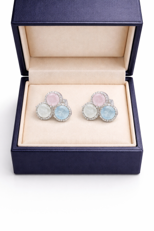 Cercei din argint 925 cu zirconii multicolore – model delicat [1]