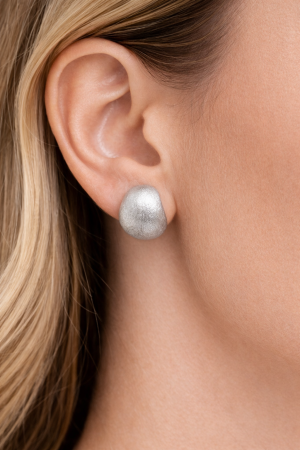 Cercei din argint 925 – design modern satinat, formă organică [2]