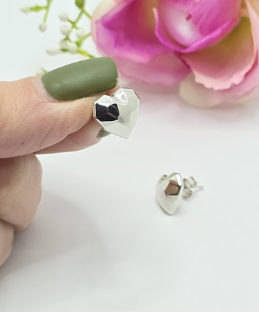 Cercei in forma de inimioara din Argint 925 fara pietre– 2.94 g, 1 cm [2]