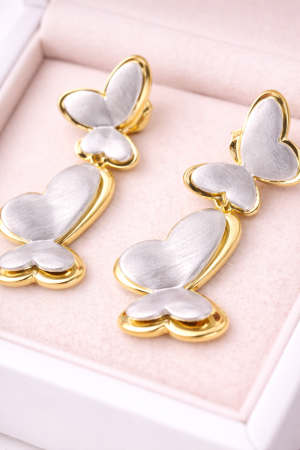 Cercei din argint 925 bicolori în formă de fluturi [2]