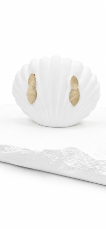 Cercei din Aur Galben 14K cu Design Mat Texturat – Închidere cu Șurub [2]