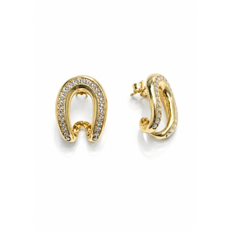 Cercei din Aur - Cercei Elegance Halo din Aur 14K cu Zirconii