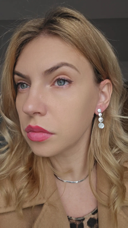 Cercei Eleganti  din Argint 925 cu Sidef – 7.07 g, 3.3 cm [2]