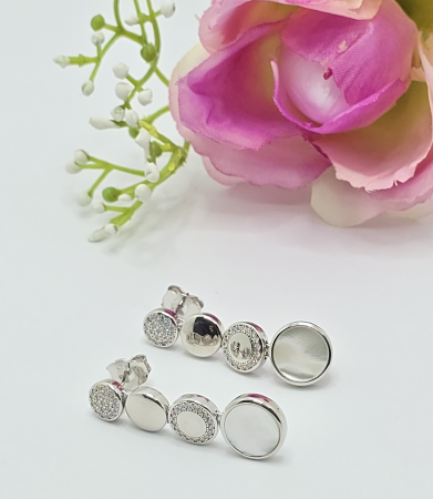 Cercei Eleganti  din Argint 925 cu Sidef – 7.07 g, 3.3 cm [1]