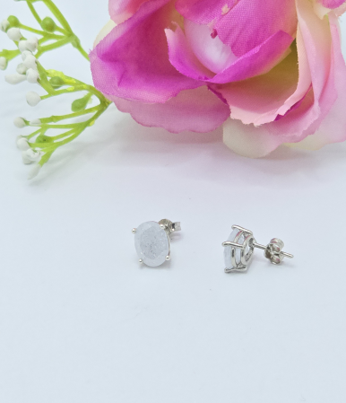 Cercei din argint - Cercei Eleganti din Argint 925 cu Zirconia – 1.95 g, 0.80 cm