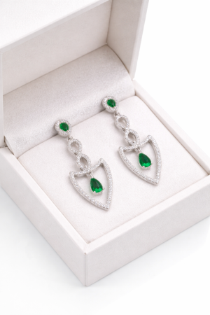 Cercei Eleganti din Argint 925 cu Zirconia – 6.38 g, 3.5 cm [3]