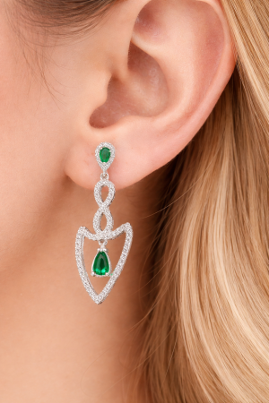 Cercei Eleganti din Argint 925 cu Zirconia – 6.38 g, 3.5 cm [2]