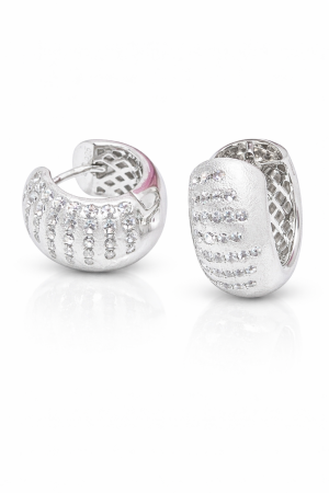 Cercei din argint - Cercei din argint 925 cu zirconii – model lat elegant