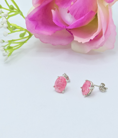 Cercei Eleganti din Argint 925 cu Zirconia roz– 1.95 g, 0.80 cm [1]
