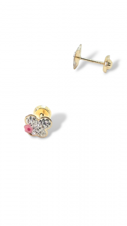Cercei in forma de Fluturas din Aur galben 9 kt si cristale Zirconia [1]