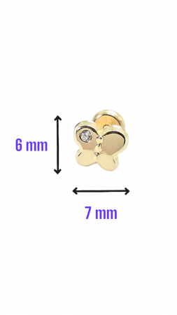 Cercei in forma de Fluture din Aur galben 14 kt si cristale Zirconia [1]