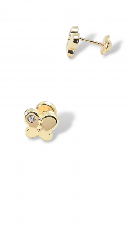 Cerceii Bebe - Cercei in forma de Fluture din Aur galben 14 kt si cristale Zirconia