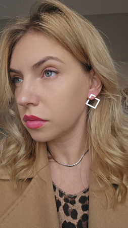 Cercei in forma de Patrat din Argint 925 fara pietre– 4.85 g, 2.5 cm [1]