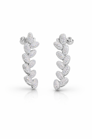 Cercei din argint - Cercei lungi din argint 925 cu zirconia albe – model elegant tip cascadă, 3 cm