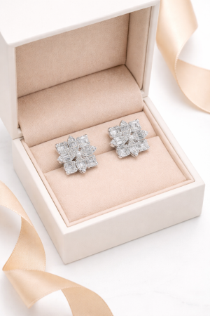 Cercei Mireasă din Argint 925 cu Pietre Zirconia Albe – 5.23 g, 1.5 cm [2]