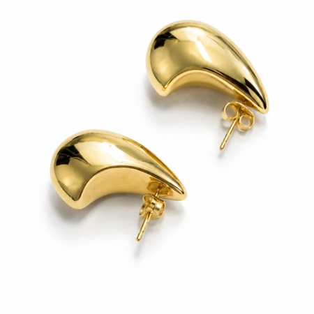Cercei din Aur - Cercei Organici din Aur 14K – Design Sculptural Lucios