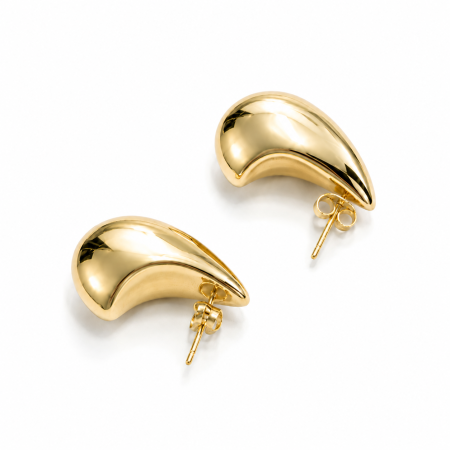 Cercei Organici din Aur 14K – Design Sculptural Lucios [2]