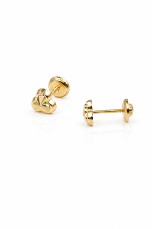 Cercei copii „Trifoi fara pietre” din Aur 14K – 5 mm [2]