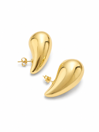 Cercei Statement din Aur 14K – Design Organic Lucios [2]