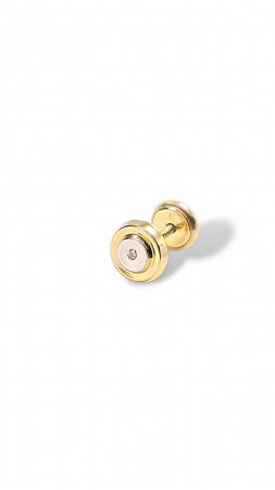 Cerceii Bebe - Cercei Bebe rotunzi din Aur galben 14 kt si cristal Zirconia