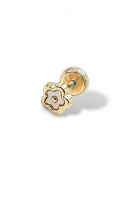 Cerceii Bebe - Cercei Bebe in forma de Floare din Aur galben 14 kt si Sidef