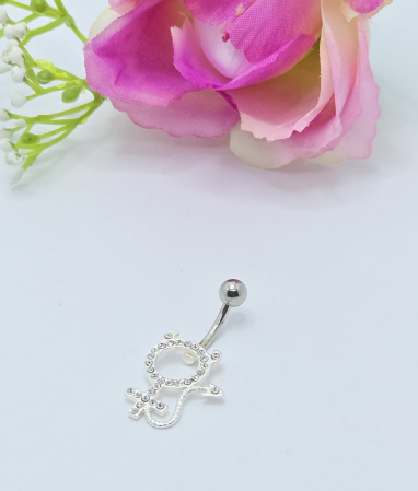 Cercei din argint - Cercel de Buric din Argint 925, pietre Zirconia  2.09 gr, 3 cm.