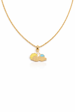 Lantisoare aur - Colier copii din aur 14K – Bebe dormind colorat