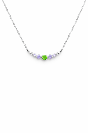 Lantisoare din argint - Colier din argint 925 cu pietre multicolore – strălucire delicată și eleganță modernă