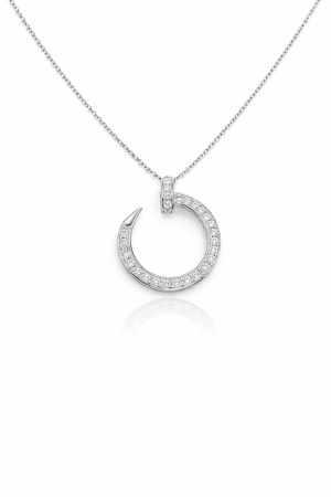 Lantisoare din argint - Colier din argint 925 design „cui” cu zirconii – stil modern și îndrăzneț