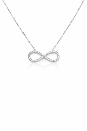 Lantisoare din argint - Colier din argint 925 simbol infinit cu zirconii – eleganță fără sfârșit
