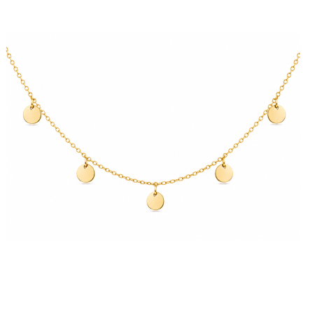 Lantisoare aur - Colier din aur 14K cu 5 bănuți fini și eleganți