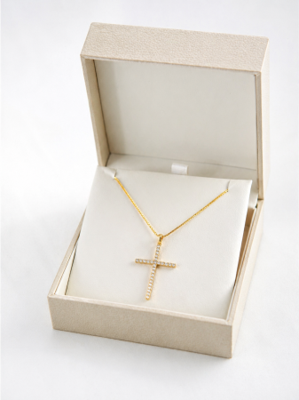 Colier din aur 14K cu cruce și zirconii strălucitoare ✨ [2]