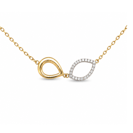 Lantisoare aur - Colier din aur 14K cu medalion elegant în două elemente