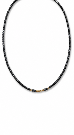 Colier Minimalist cu Onix Negru Fațetat și Aur 14K – Handmade IraGold [2]