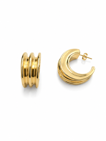 ercei Semi-Creole Triple din Aur 14K – Design Statement Lucios [2]