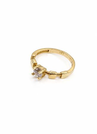 Inele de logodnă din aur 14K - Inel de logodnă din aur cu piatră – design elegant și versatil