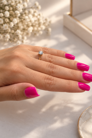 Inel de Logodnă Elegant cu Piatră Centrală – Aur 14K [3]