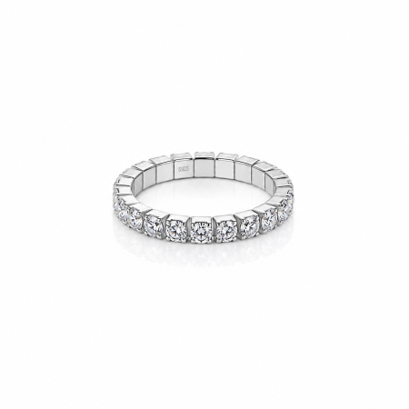 Inele din argint - Inel Eternity Elastic din Argint 925 cu Zirconii Strălucitoare