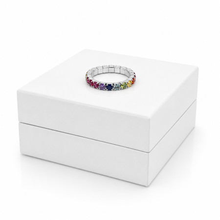 Inel Eternity Elastic Rainbow din Argint 925 cu Zirconii Multicolore [2]