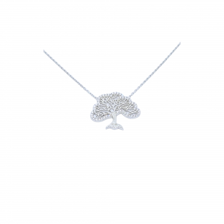 Lantisoare din argint - Lanț Copacul Vieții din Argint 925 cu Cristale Zirconia – 2.95 g, 41-46 cm