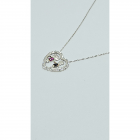 Lanț cu Două Fetițe din Argint 925 cu Cristale Zirconia – 3.22 g, 41-46 cm [4]