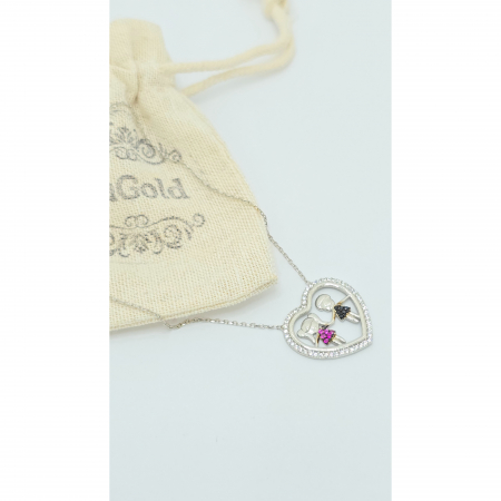 Lanț cu Două Fetițe din Argint 925 cu Cristale Zirconia – 3.22 g, 41-46 cm [1]