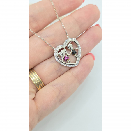 Lanț cu Două Fetițe din Argint 925 cu Cristale Zirconia – 3.22 g, 41-46 cm [2]