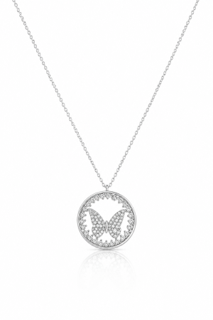 Lantisoare din argint - Lanț cu Fluturaș din Argint 925 cu Cristale Zirconia – 3.73 g, 43-49 cm