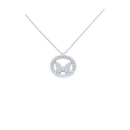 Lantisoare din argint - Lanț cu Fluturaș din Argint 925 cu Cristale Zirconia – 3.73 g, 43-49 cm