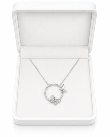 Lanț cu Fluturași din Argint 925 cu Cristale Zirconia – 2.82 g, 42-48 cm [1]