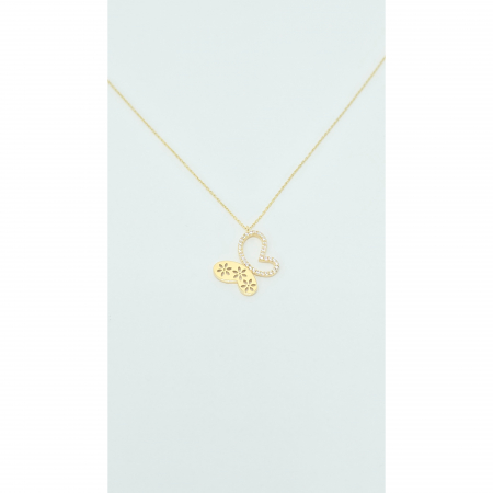Lant cu Fluture din Aur 14 kt, pietre zirconia , 2,58 gr [3]