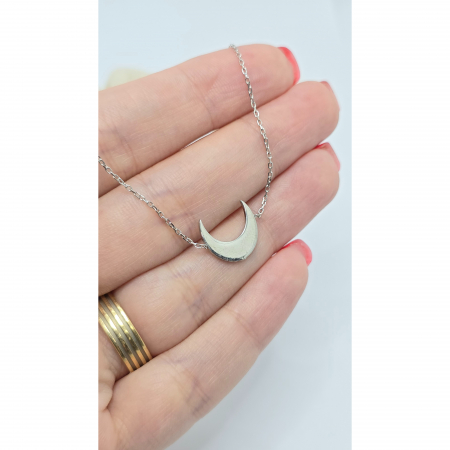 Lanț cu Semilună din Argint 925 cu Cristale Zirconia – 2.01 g, 41-47 cm [1]